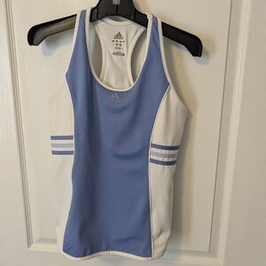 Adidas Women's Sport Periwinkle Blue and White Racer Back Top Size Large